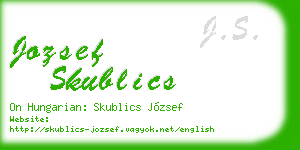 jozsef skublics business card